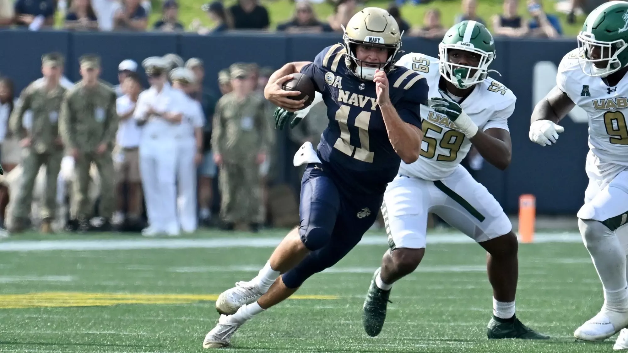 Offenses Shine as Navy Outlasts Blazers 38-24